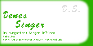 denes singer business card